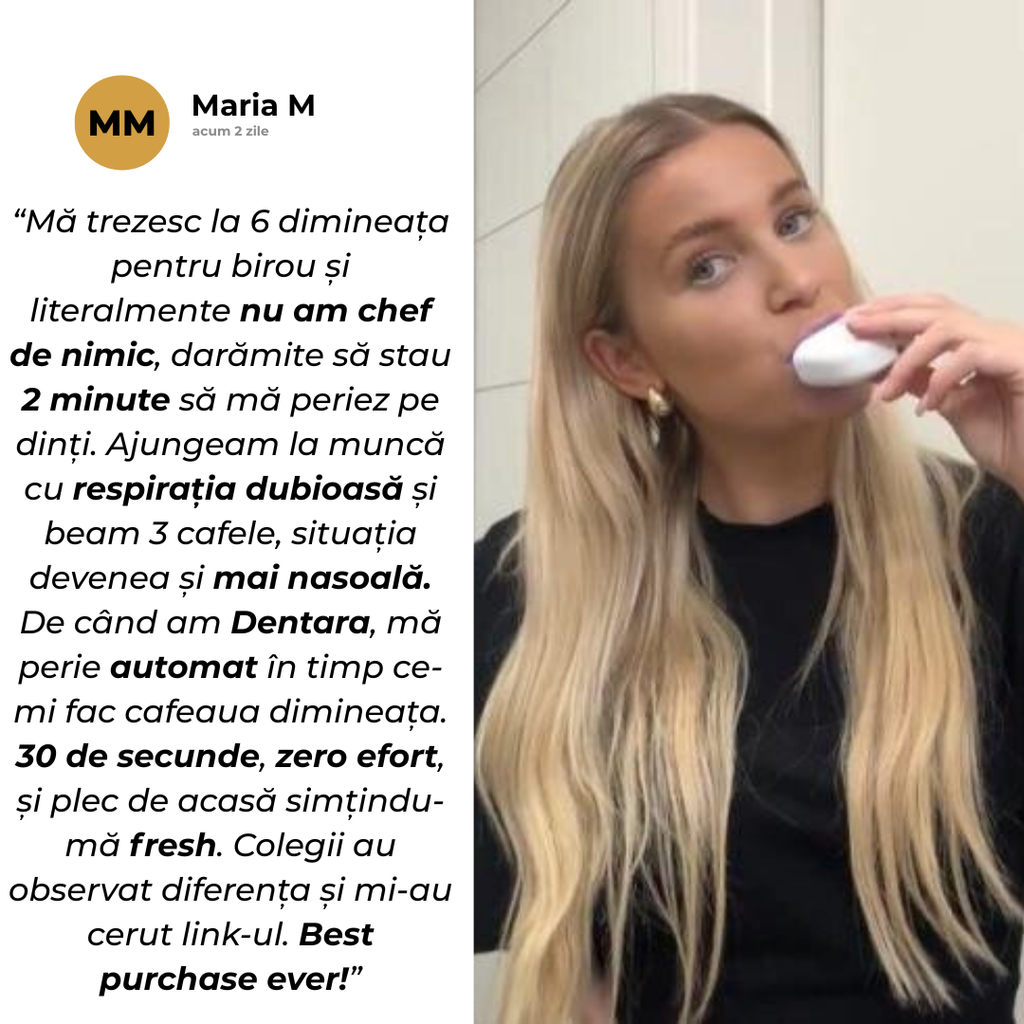 Dentara Pro – Dinți Curați în 30 Secunde & Periaj Fără Efort